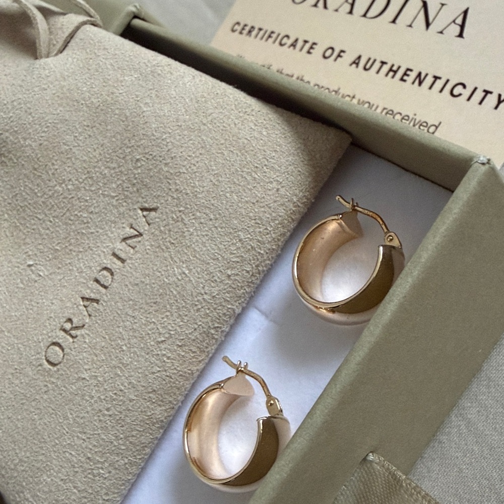 Oradina High Society Hoops 14K Yellow Gold MADE IN ITALY Oradina hoops
